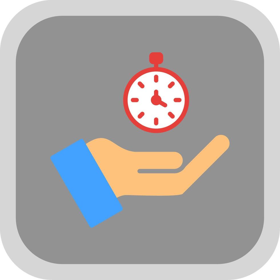Time Flat round corner Icon Design vector