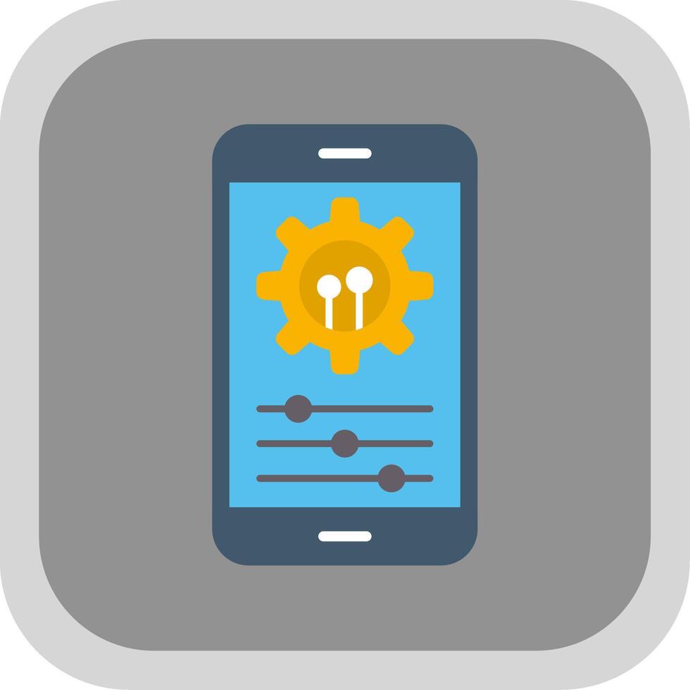 Settings Flat round corner Icon Design vector