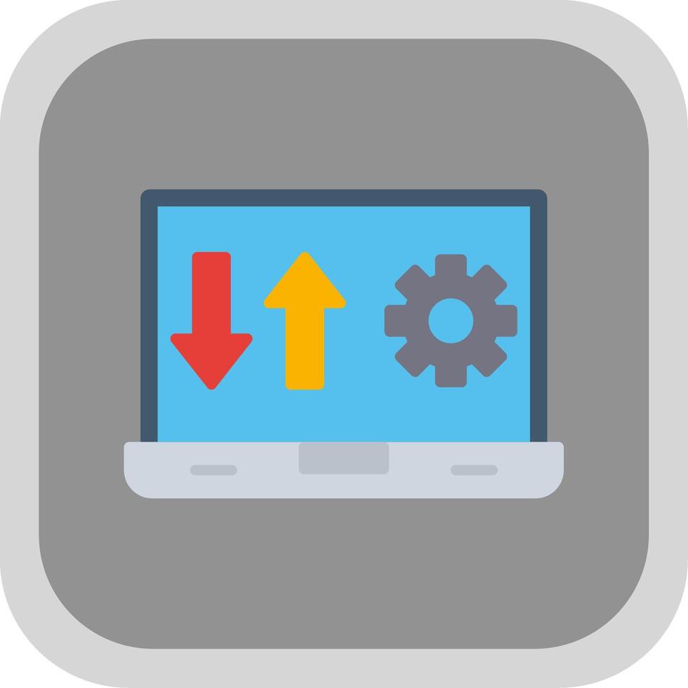 Laptop Flat round corner Icon Design vector