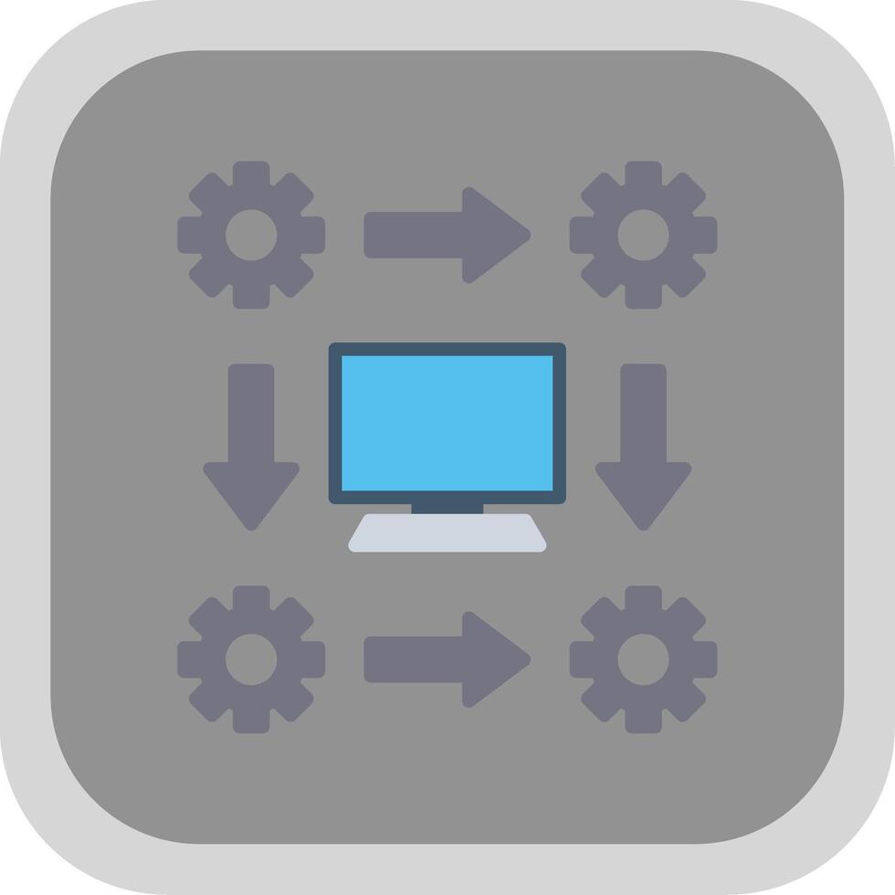 Workflow Flat round corner Icon Design vector
