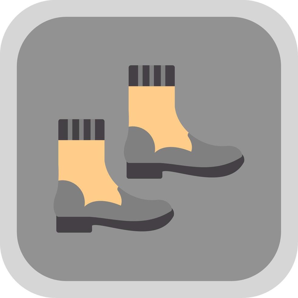 Boots Flat round corner Icon Design vector