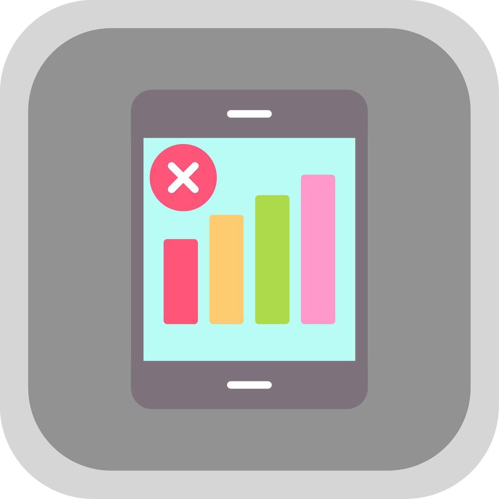 No Signal Flat round corner Icon Design vector