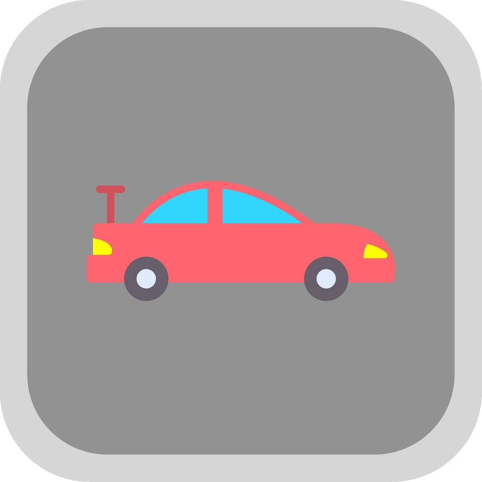 Car Flat round corner Icon Design vector