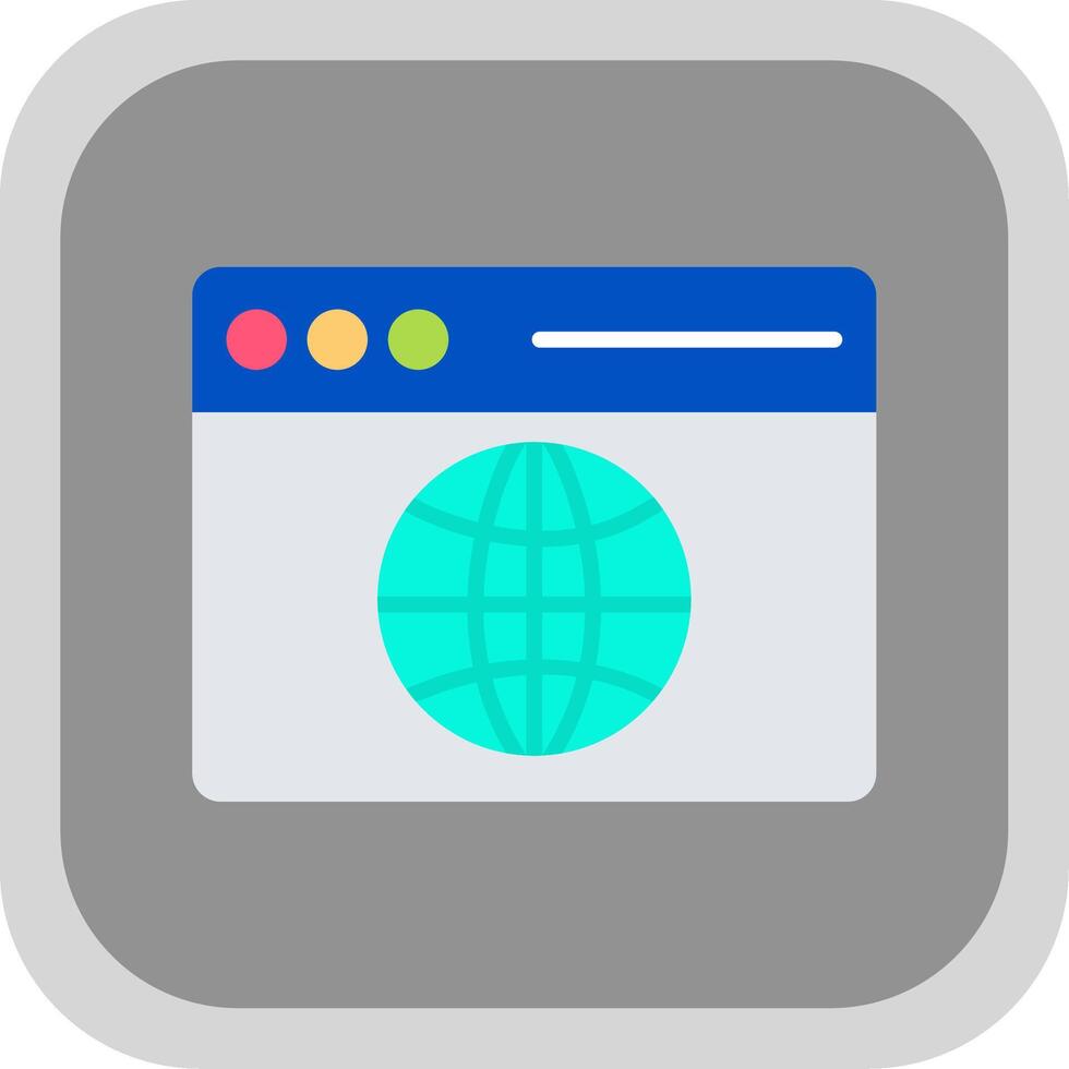Web Browser Flat round corner Icon Design vector