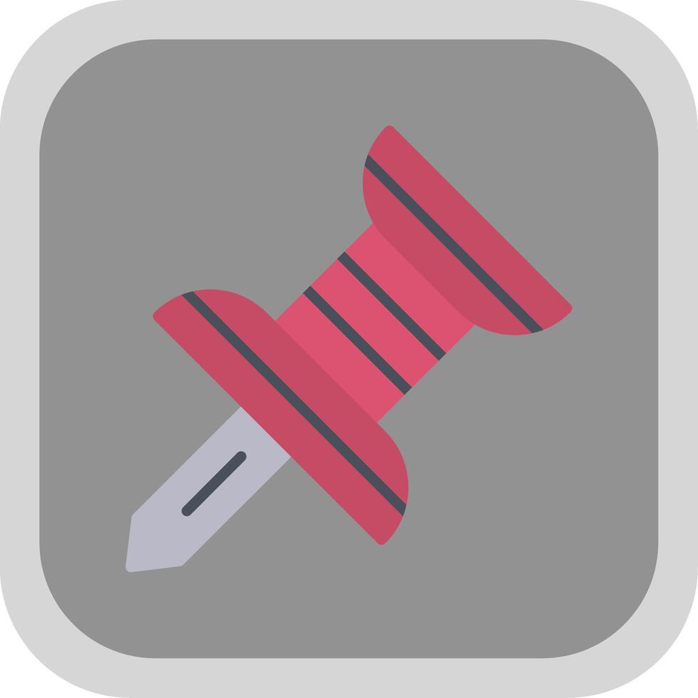 Push Pin Flat round corner Icon Design vector