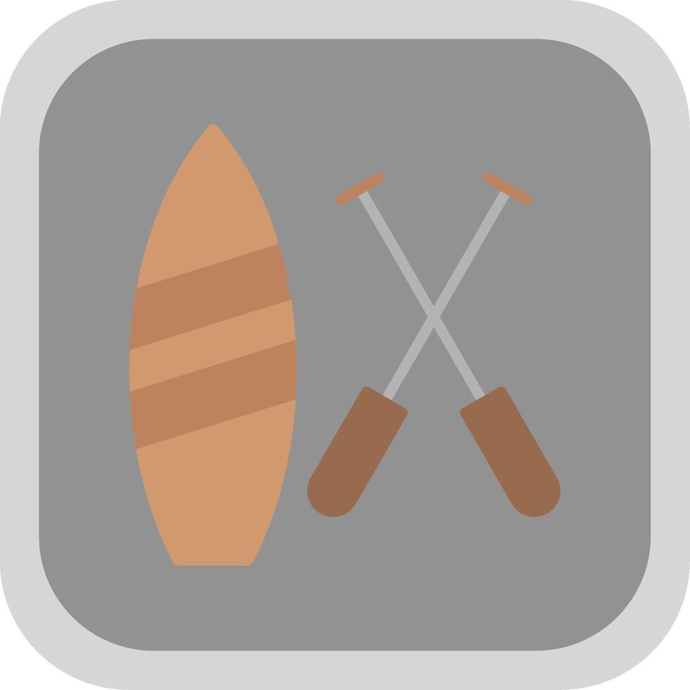 Paddle Board Flat round corner Icon Design vector