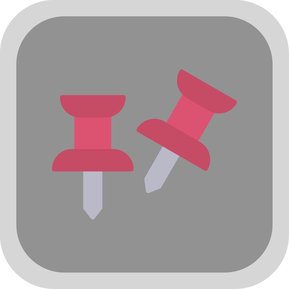 Push Pin Flat round corner Icon Design vector