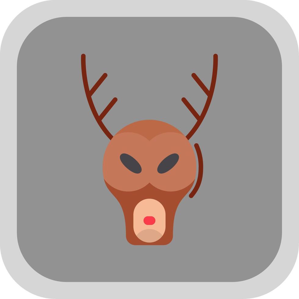 Stag Flat round corner Icon Design vector