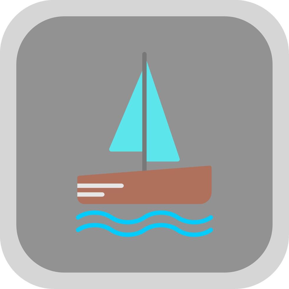 Catamaran Flat round corner Icon Design vector