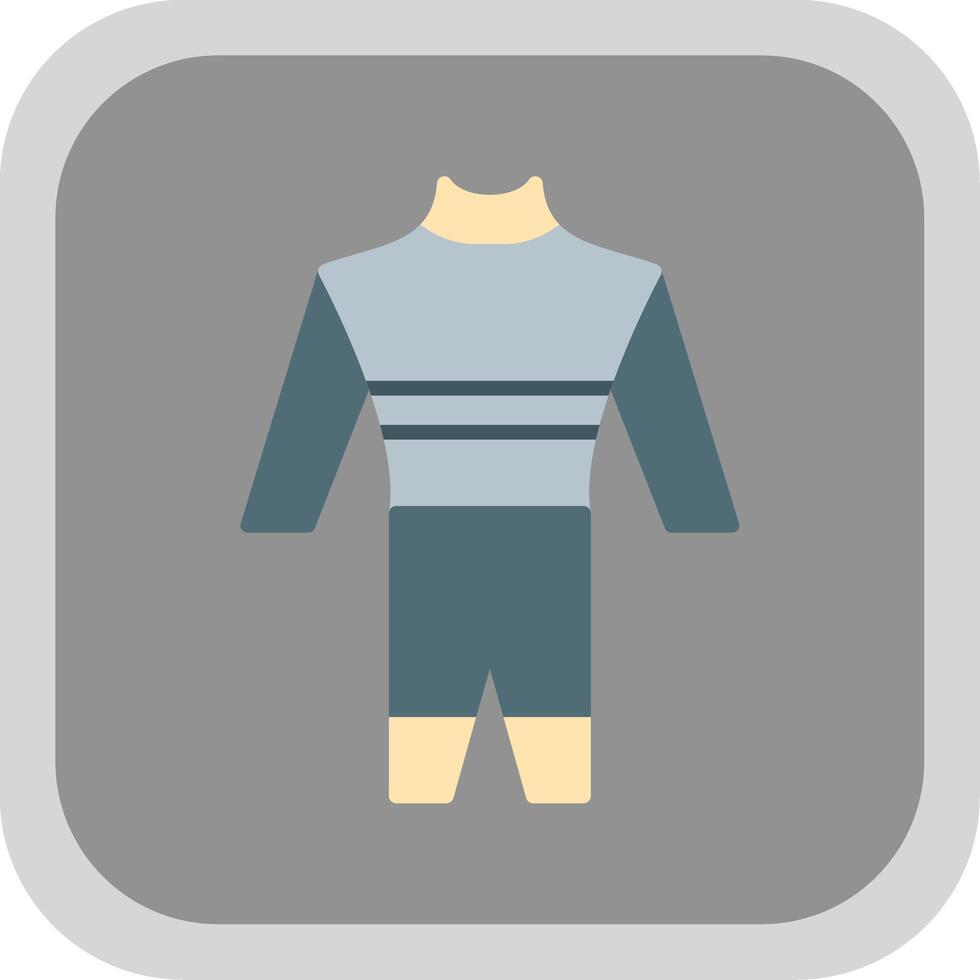 Wetsuit Flat round corner Icon Design vector