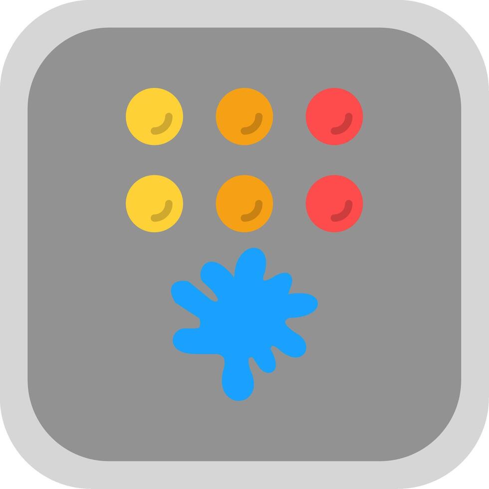 Paintballs Flat round corner Icon Design vector