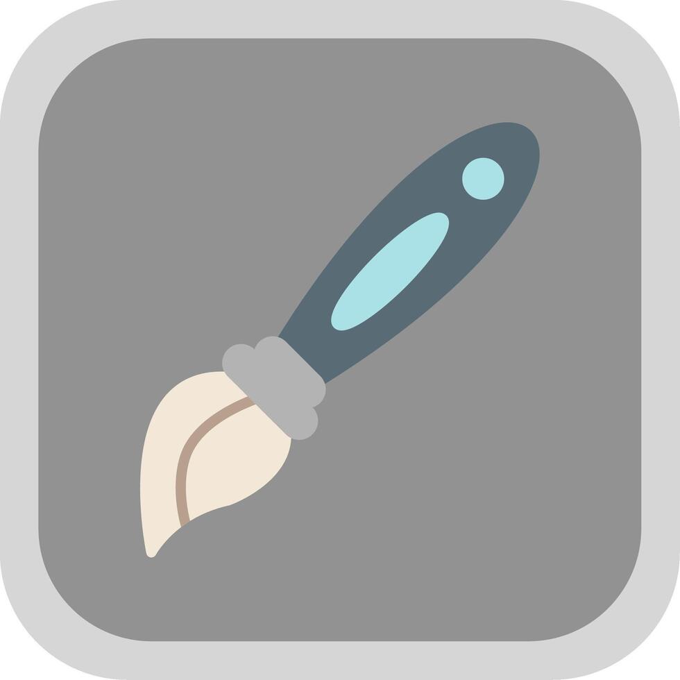 Paint Brush Flat round corner Icon Design vector