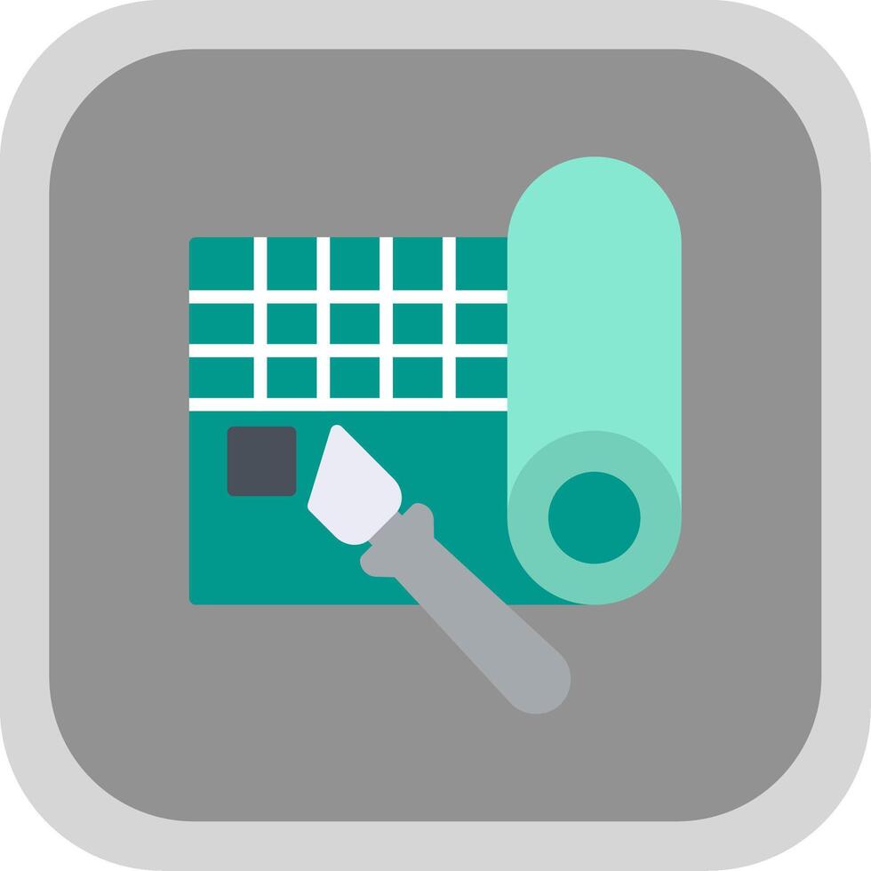Cutting Mat Flat round corner Icon Design vector