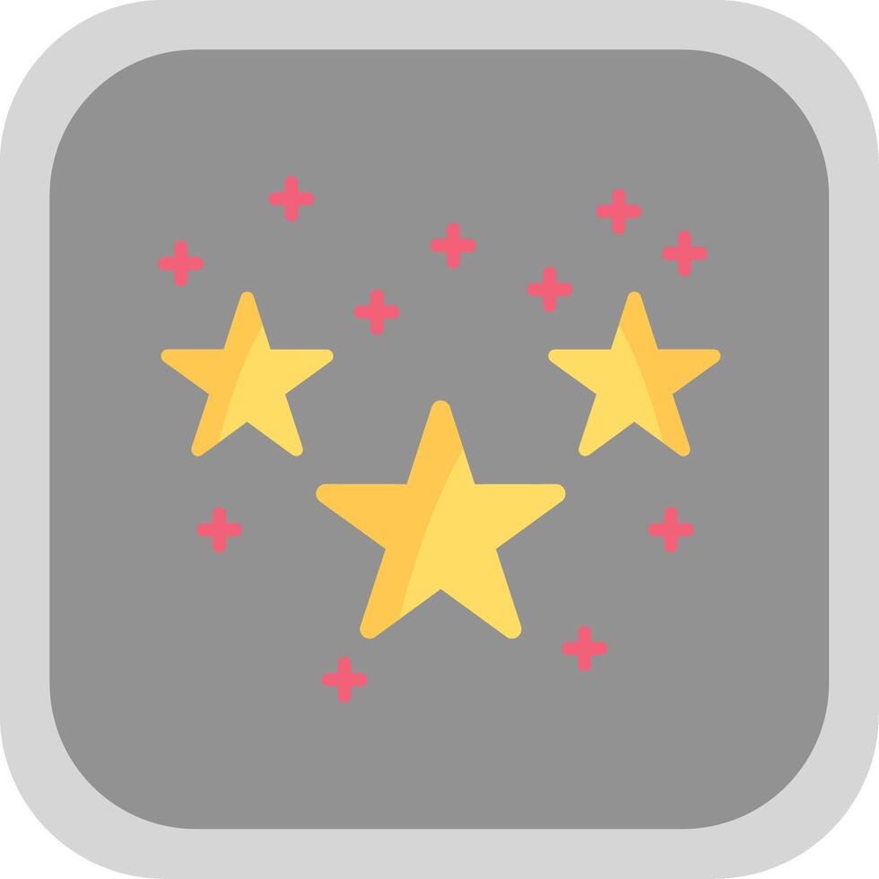 Stars Flat round corner Icon Design vector