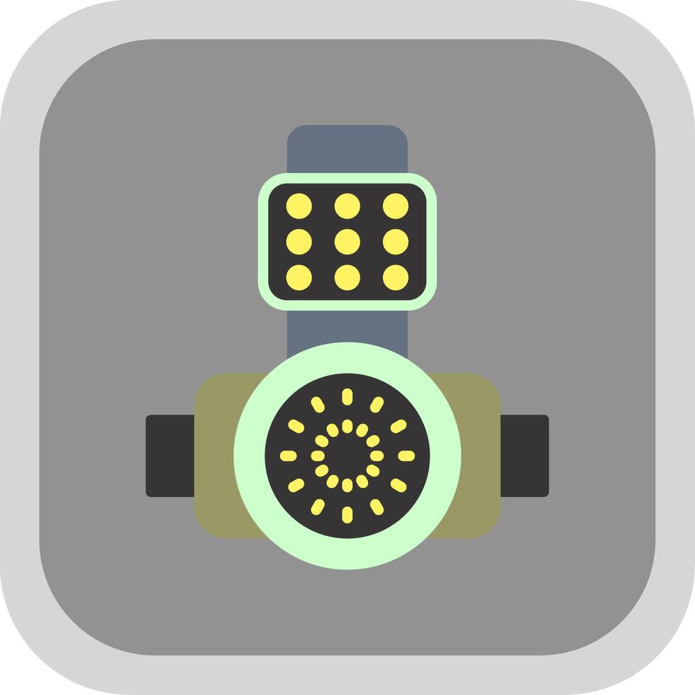 Head Light Flat round corner Icon Design vector