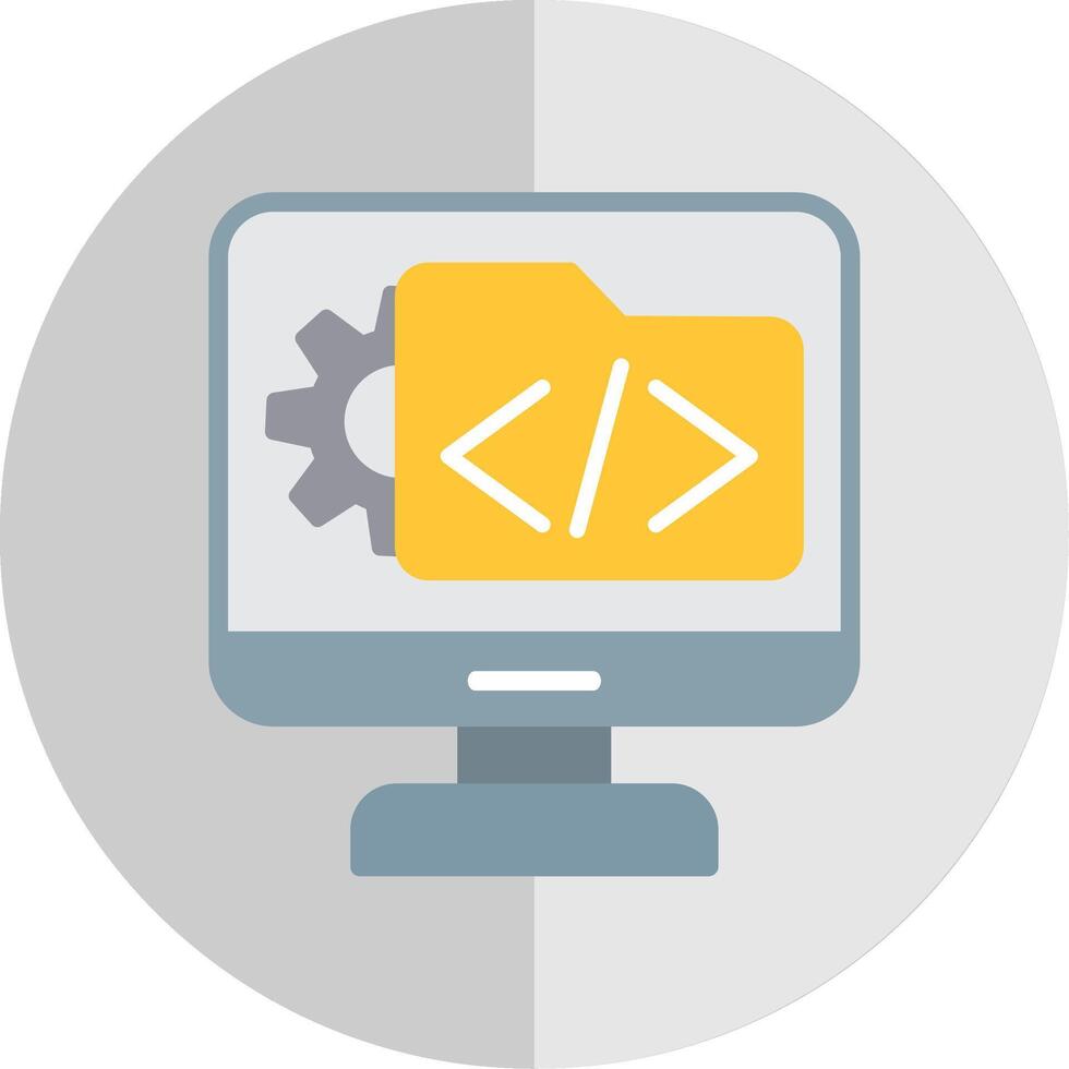 Software Development Flat Scale Icon Design vector