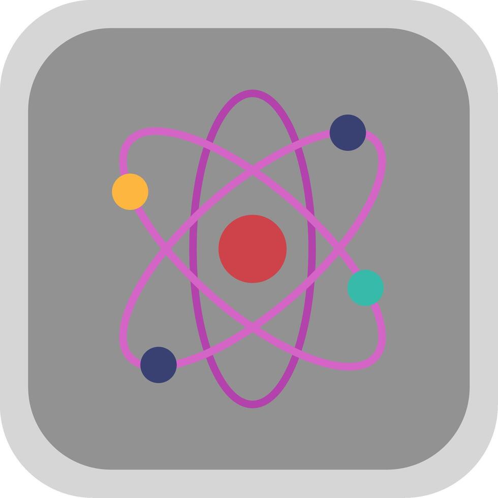 Atom Flat round corner Icon Design vector