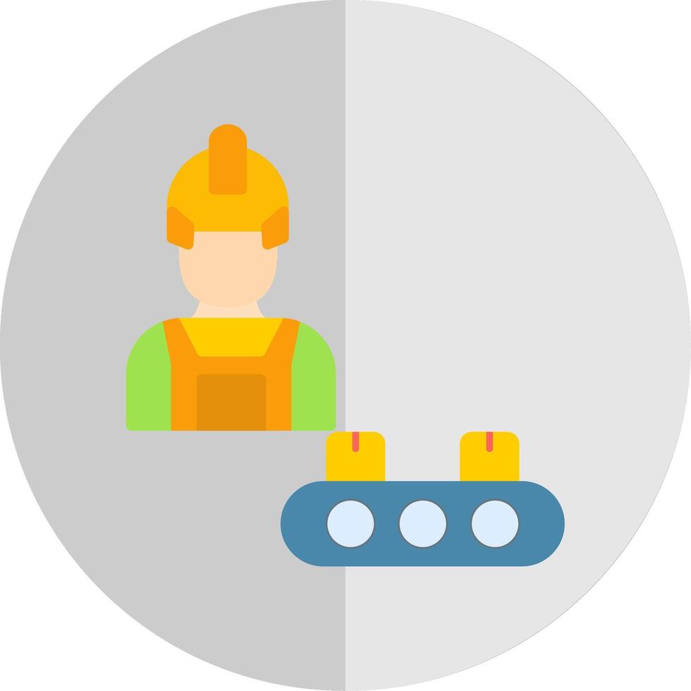 Industrial Worker Flat Scale Icon Design vector