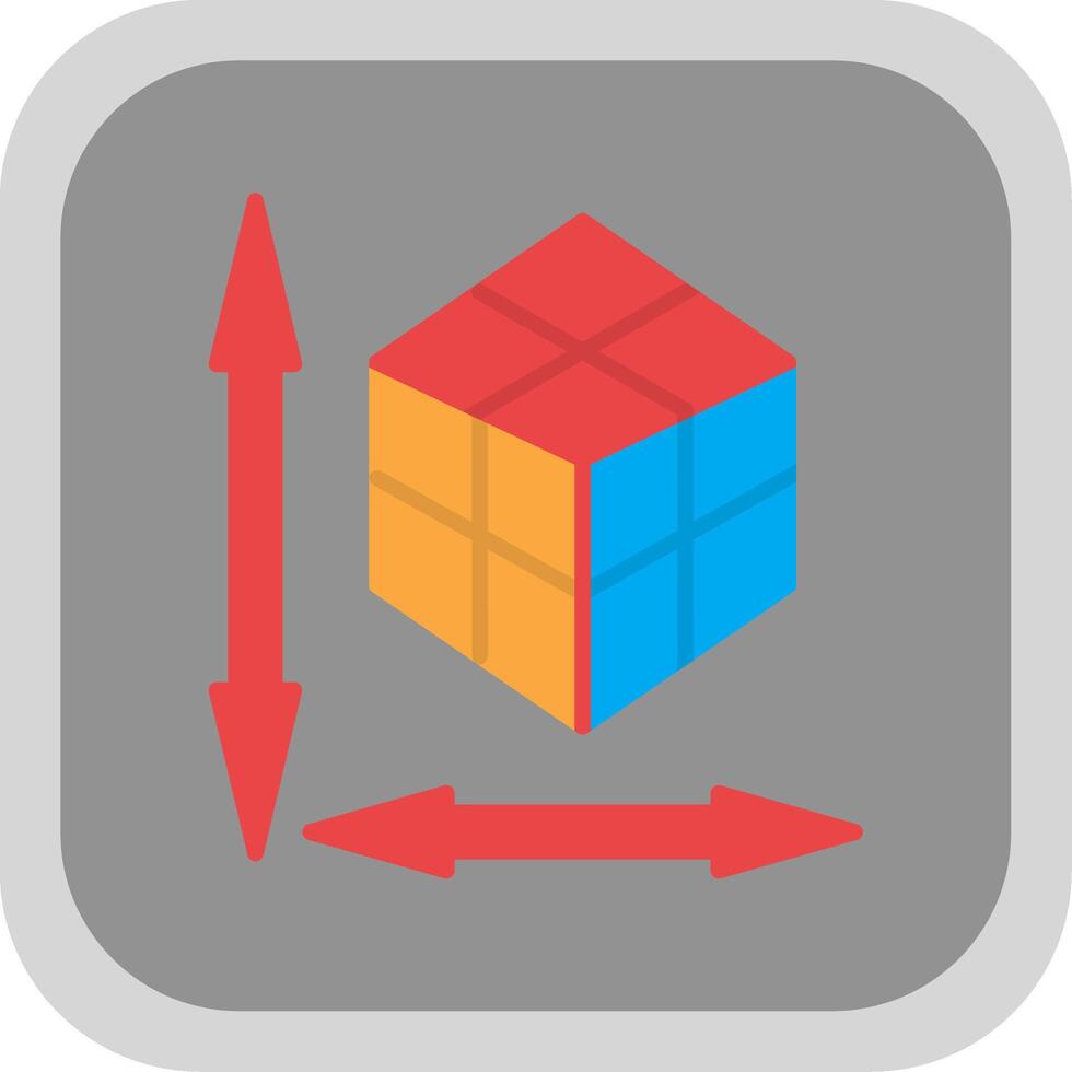 rubik plano redondo esquina icono diseño vector