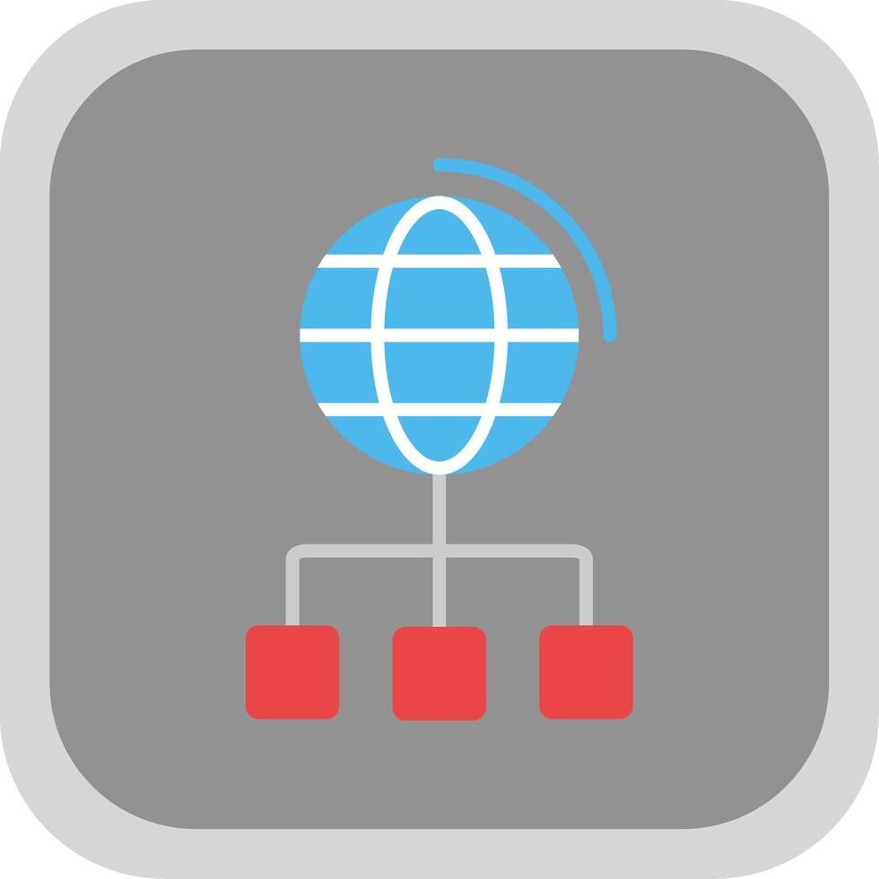 Social Network Flat round corner Icon Design vector