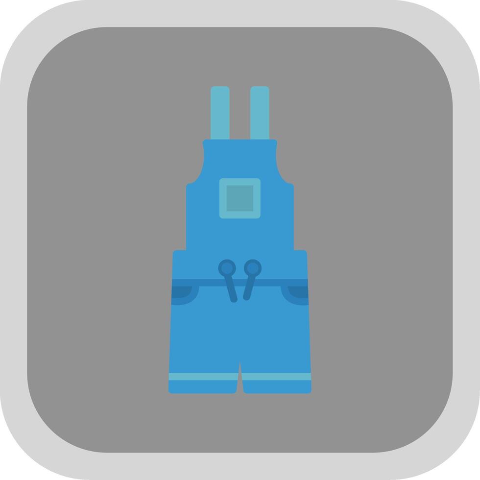 Dungarees Flat round corner Icon Design vector