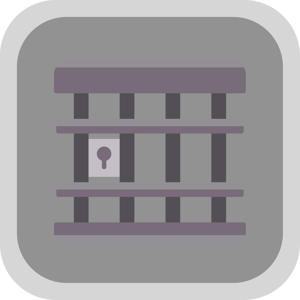 Jail Flat round corner Icon Design vector