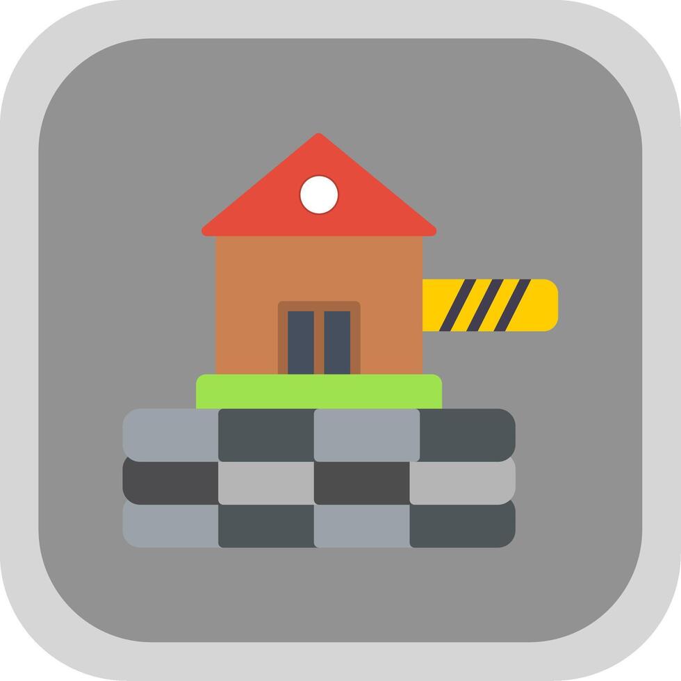 Barrier Flat round corner Icon Design vector