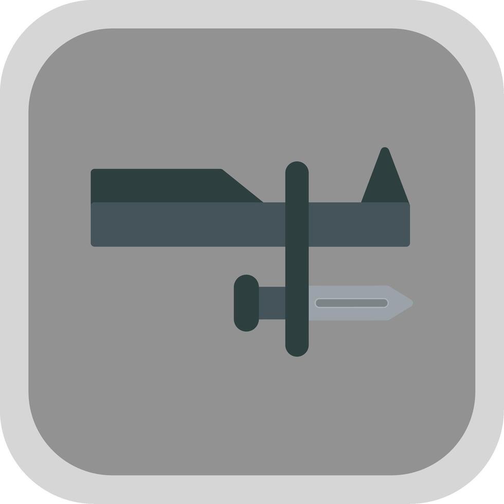 Bayonet Flat round corner Icon Design vector