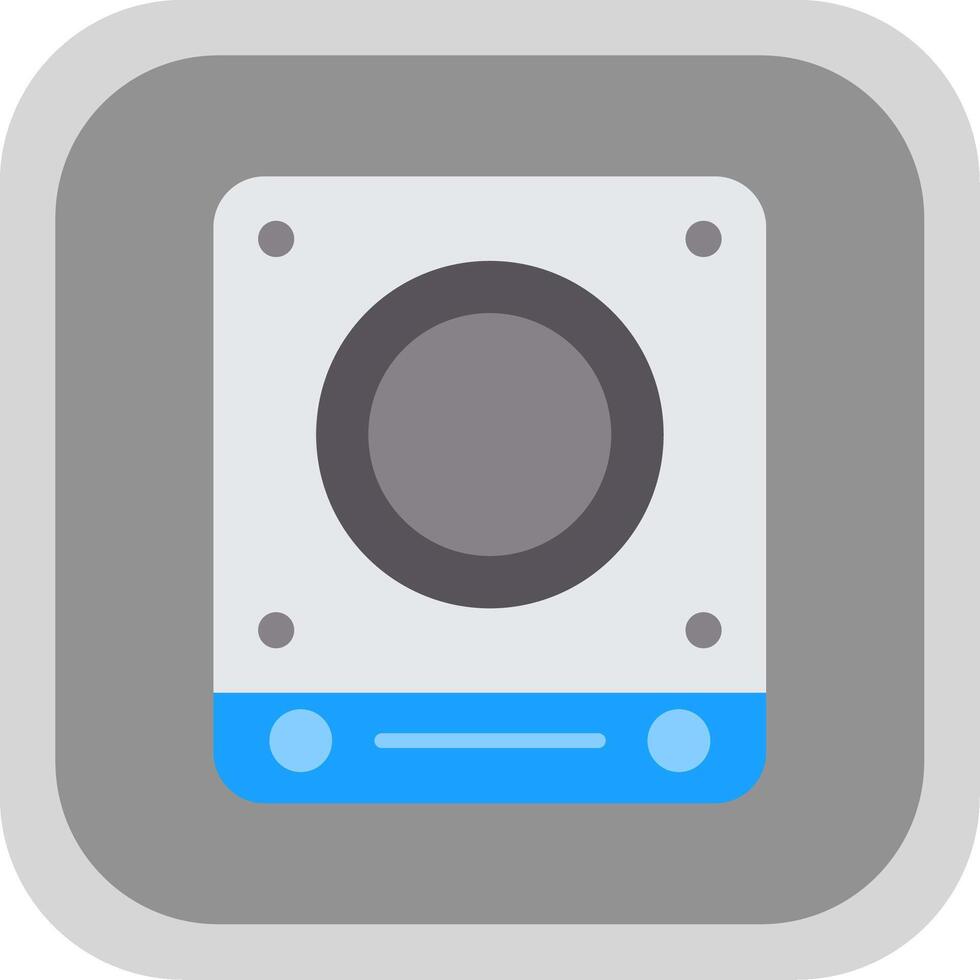 Induction Stove Flat round corner Icon Design vector