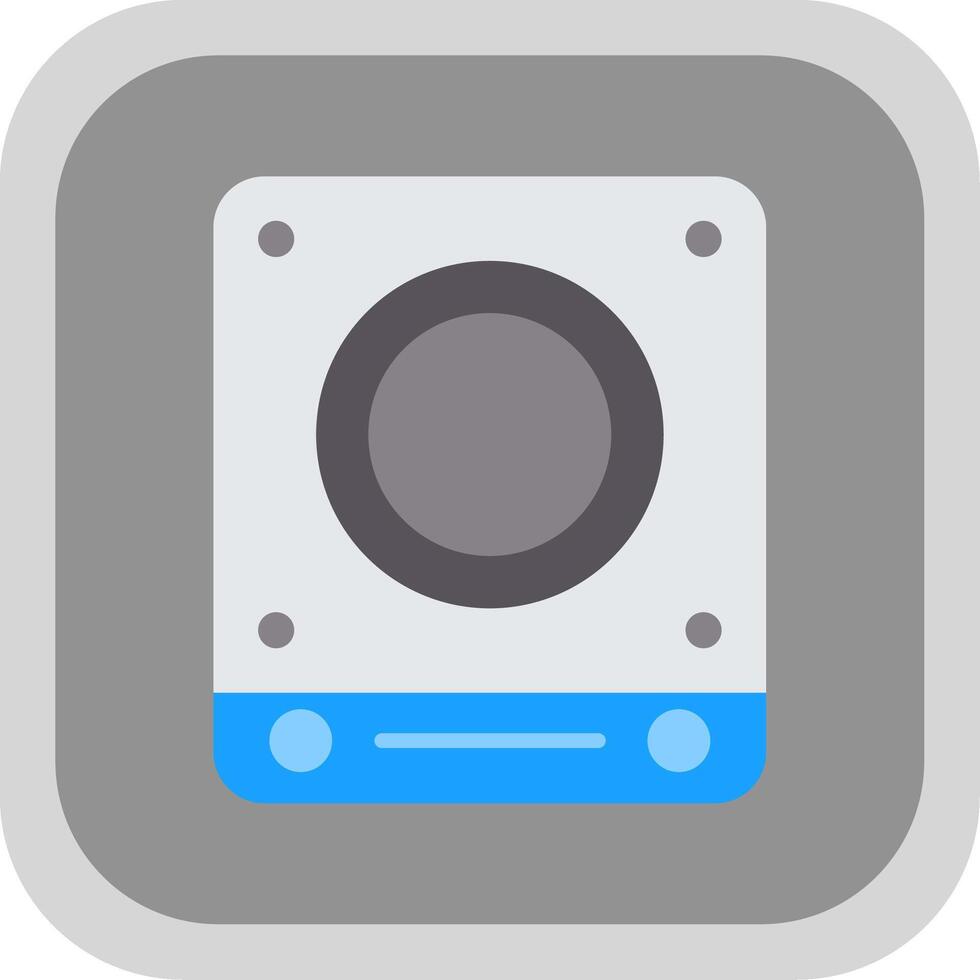 Induction Stove Flat round corner Icon Design vector