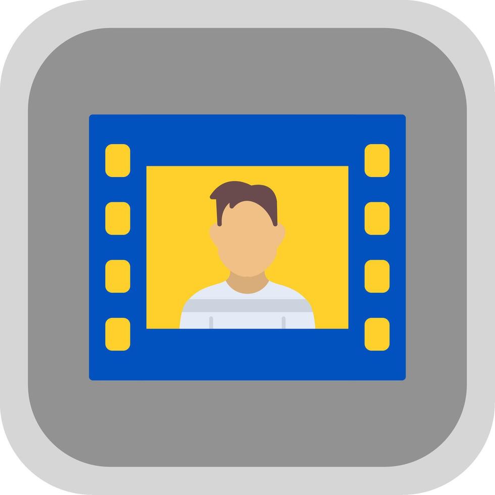 Reel Flat round corner Icon Design vector