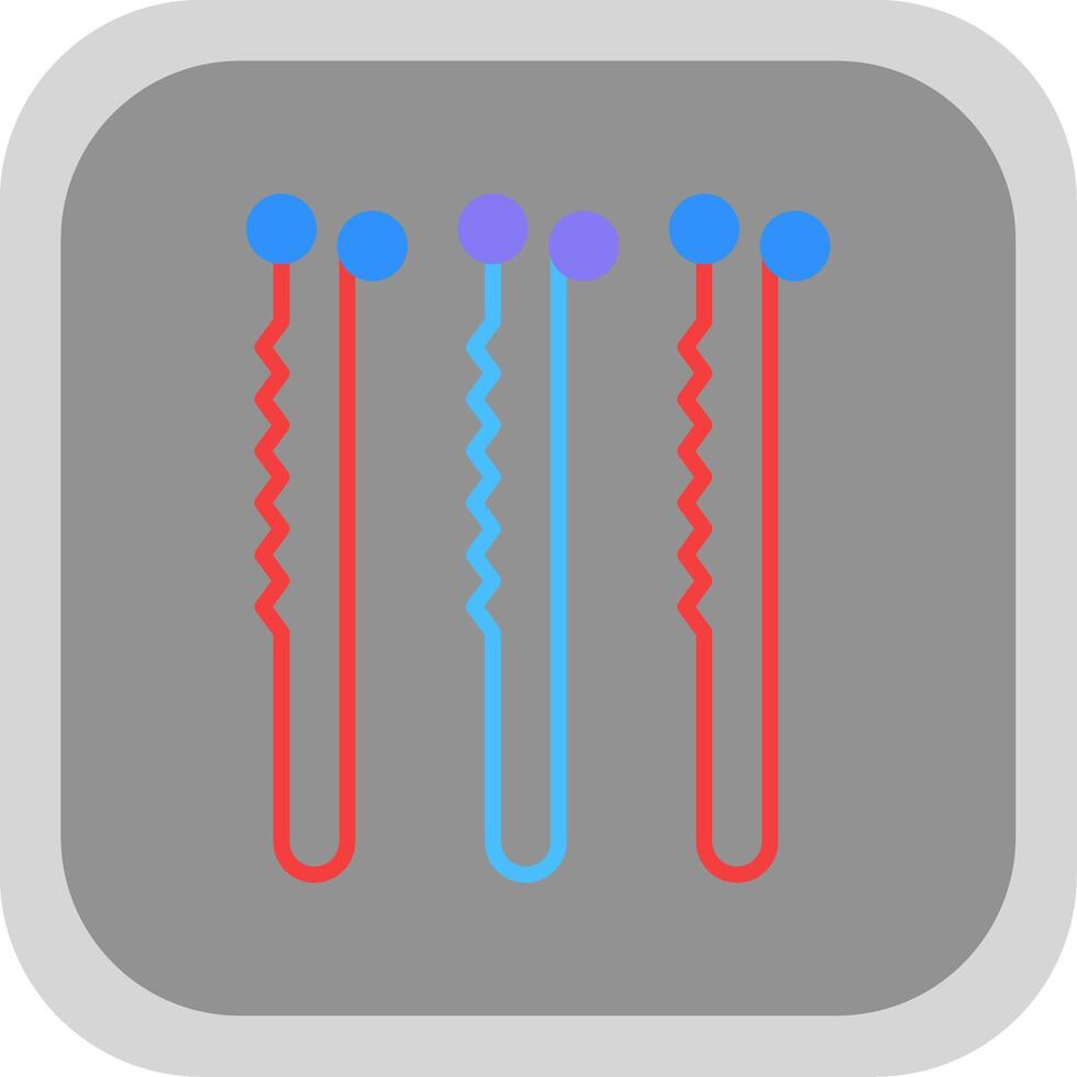 Bobby Pin Flat round corner Icon Design vector