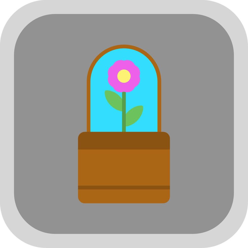 Flower Flat round corner Icon Design vector