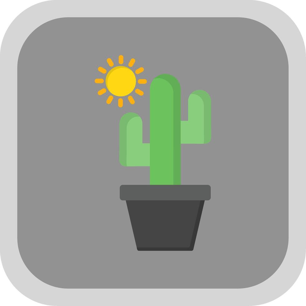 Cactus Flat round corner Icon Design vector
