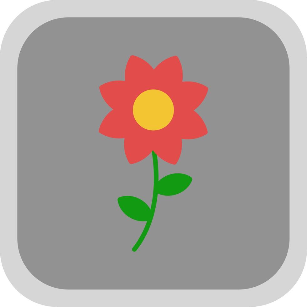 Flower Flat round corner Icon Design vector