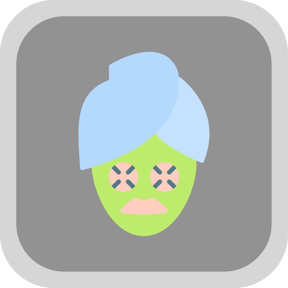 Face Mask Flat round corner Icon Design vector