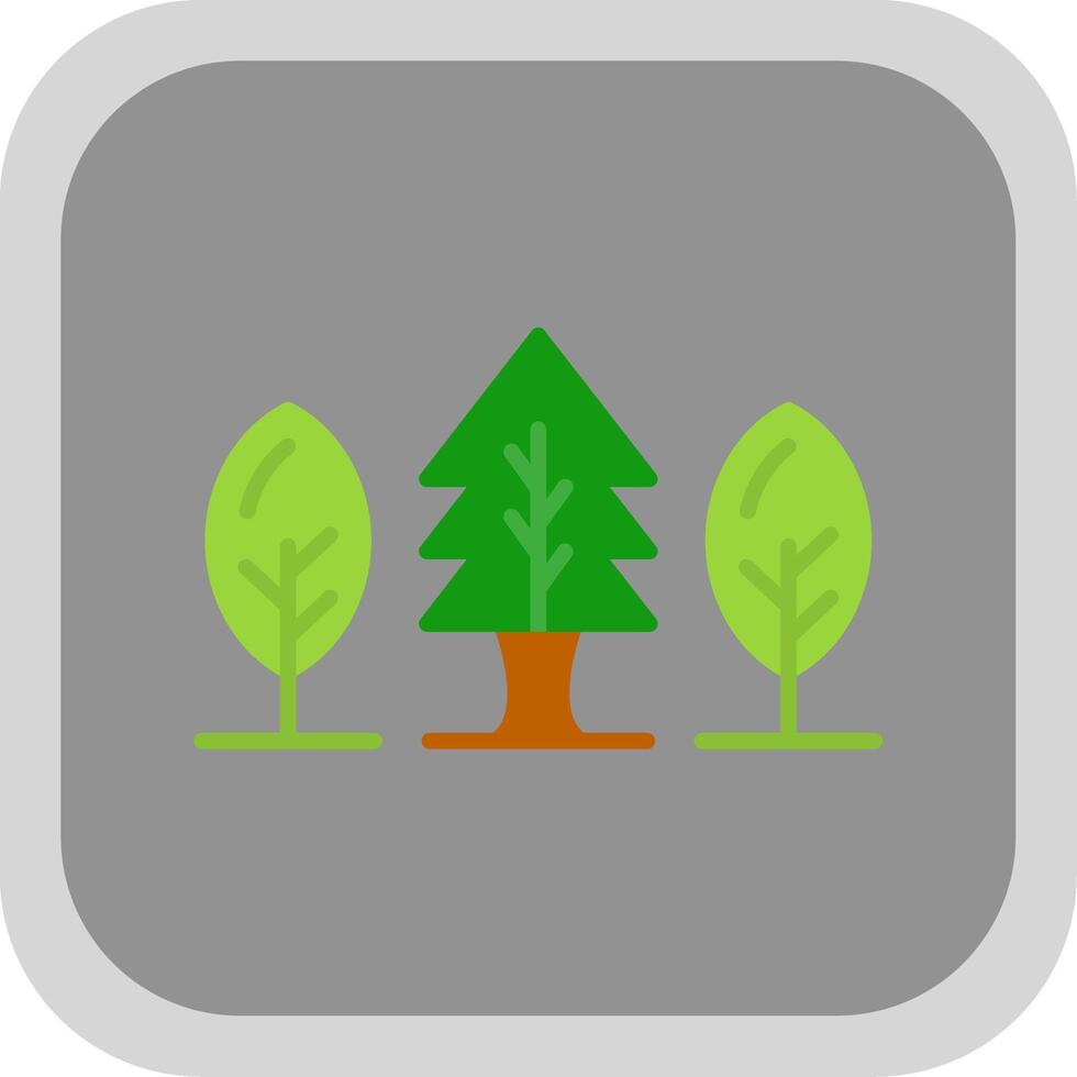 Forest Flat round corner Icon Design vector