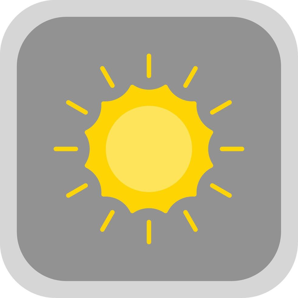 Sun Flat round corner Icon Design vector