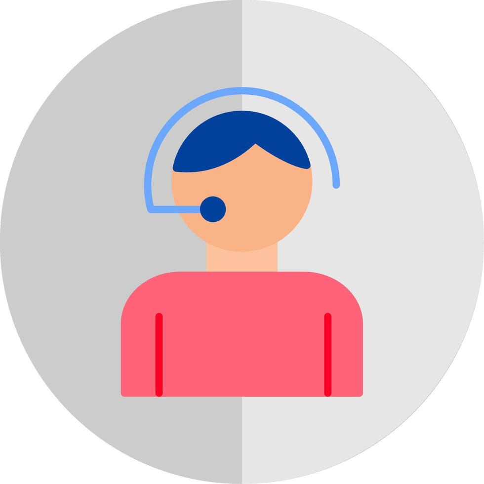 Call Center Agent Flat Scale Icon Design vector