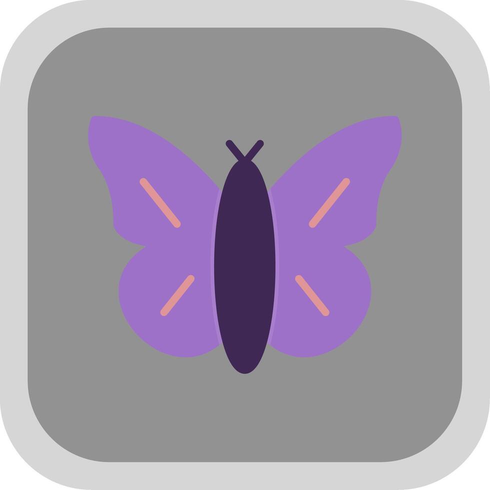 Butterfly Flat round corner Icon Design vector
