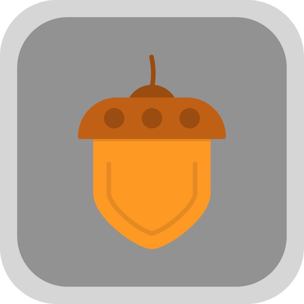Acorn Flat round corner Icon Design vector