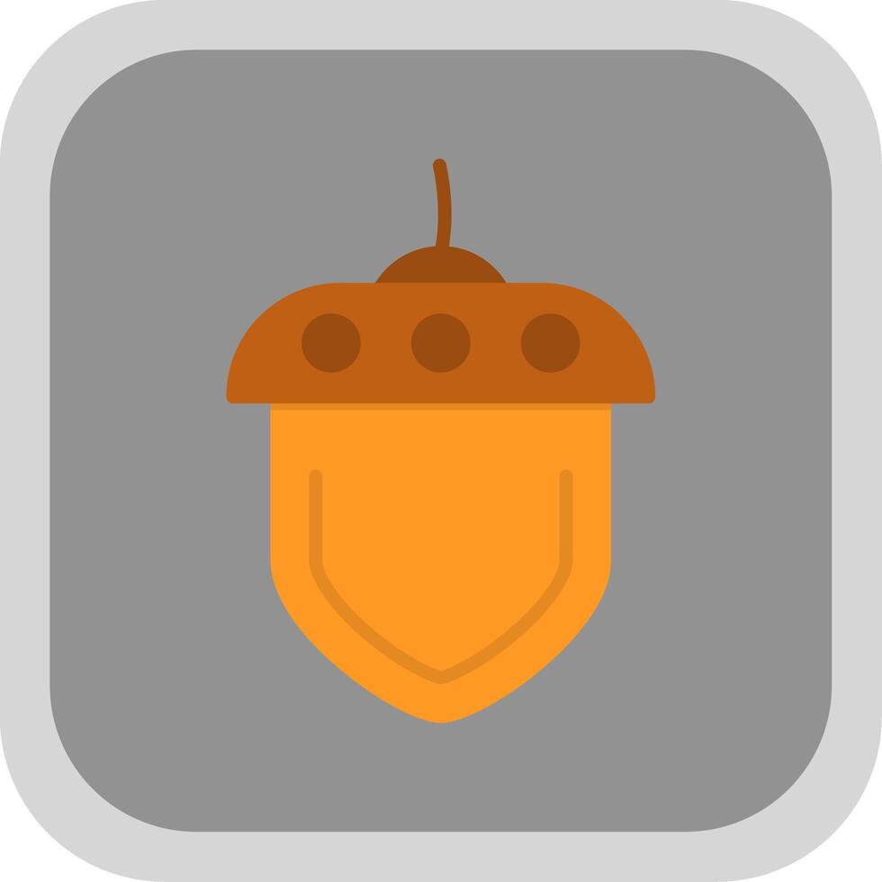 Acorn Flat round corner Icon Design vector