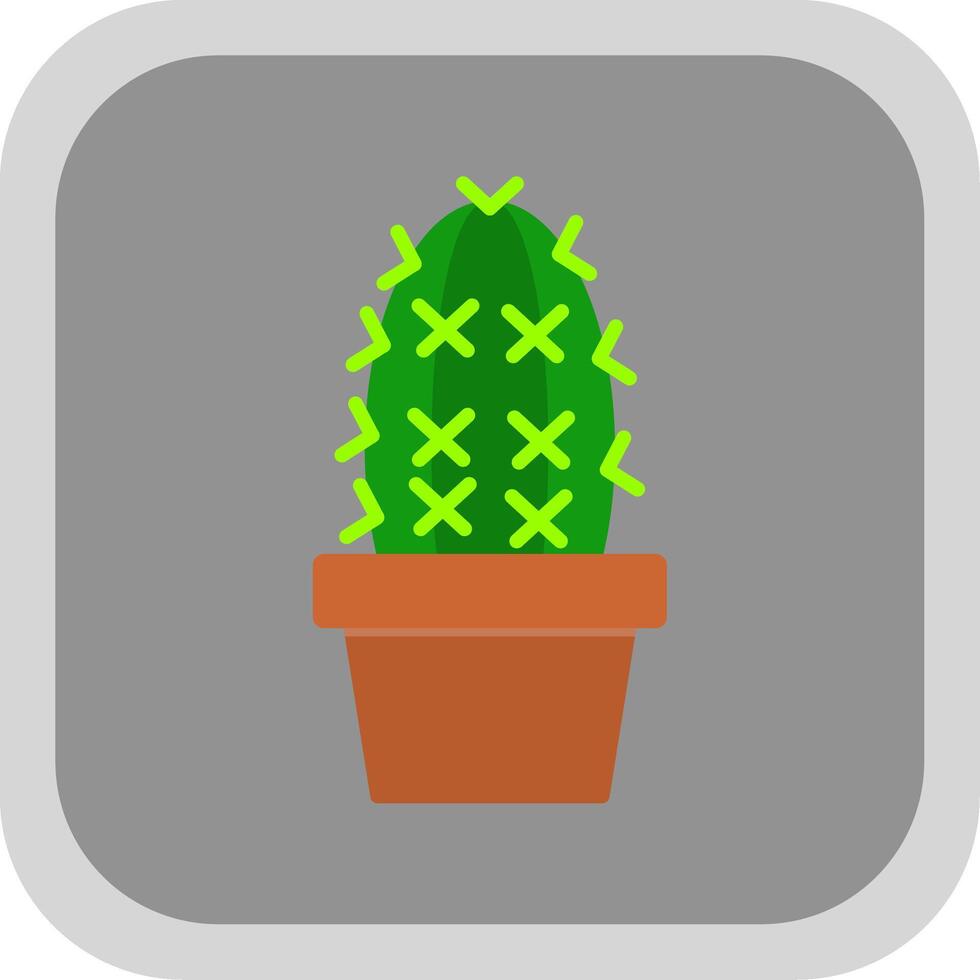 Cactus Flat round corner Icon Design vector