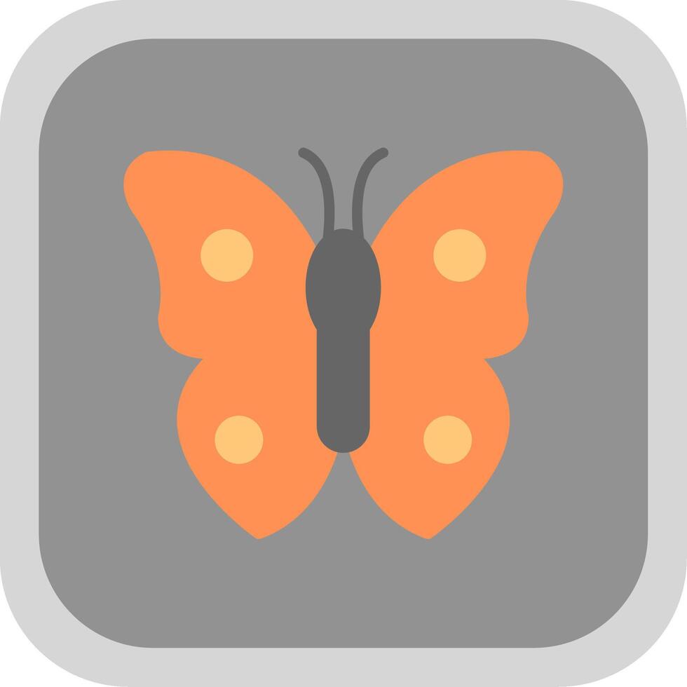 Butterfly Flat round corner Icon Design vector