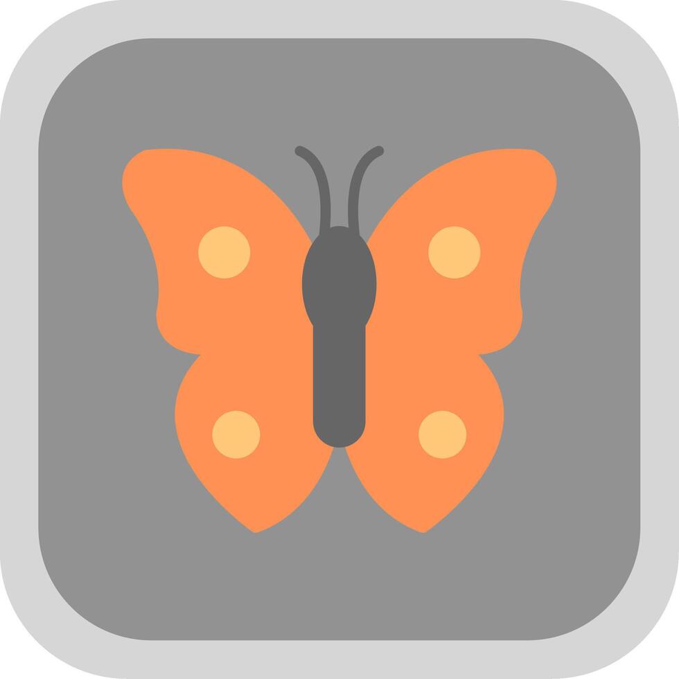 Butterfly Flat round corner Icon Design vector