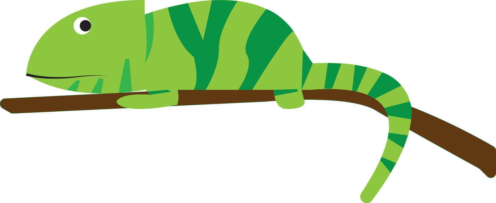 chameleon icon on the tree vector