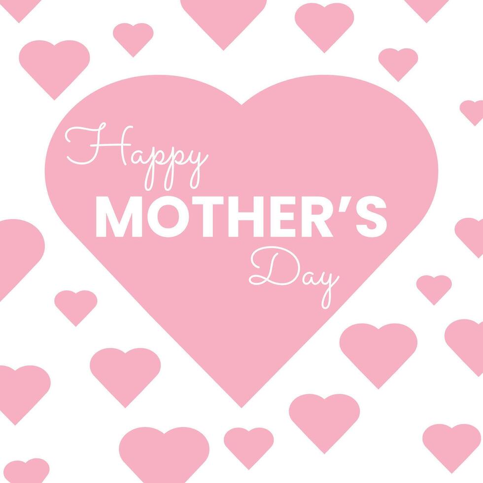 happy mothers day card with hearts vector