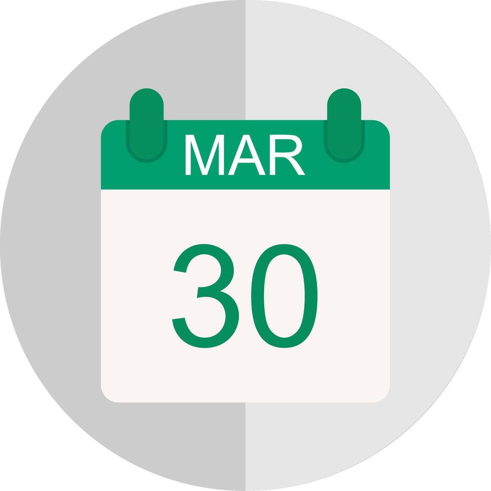 March Flat Scale Icon Design vector