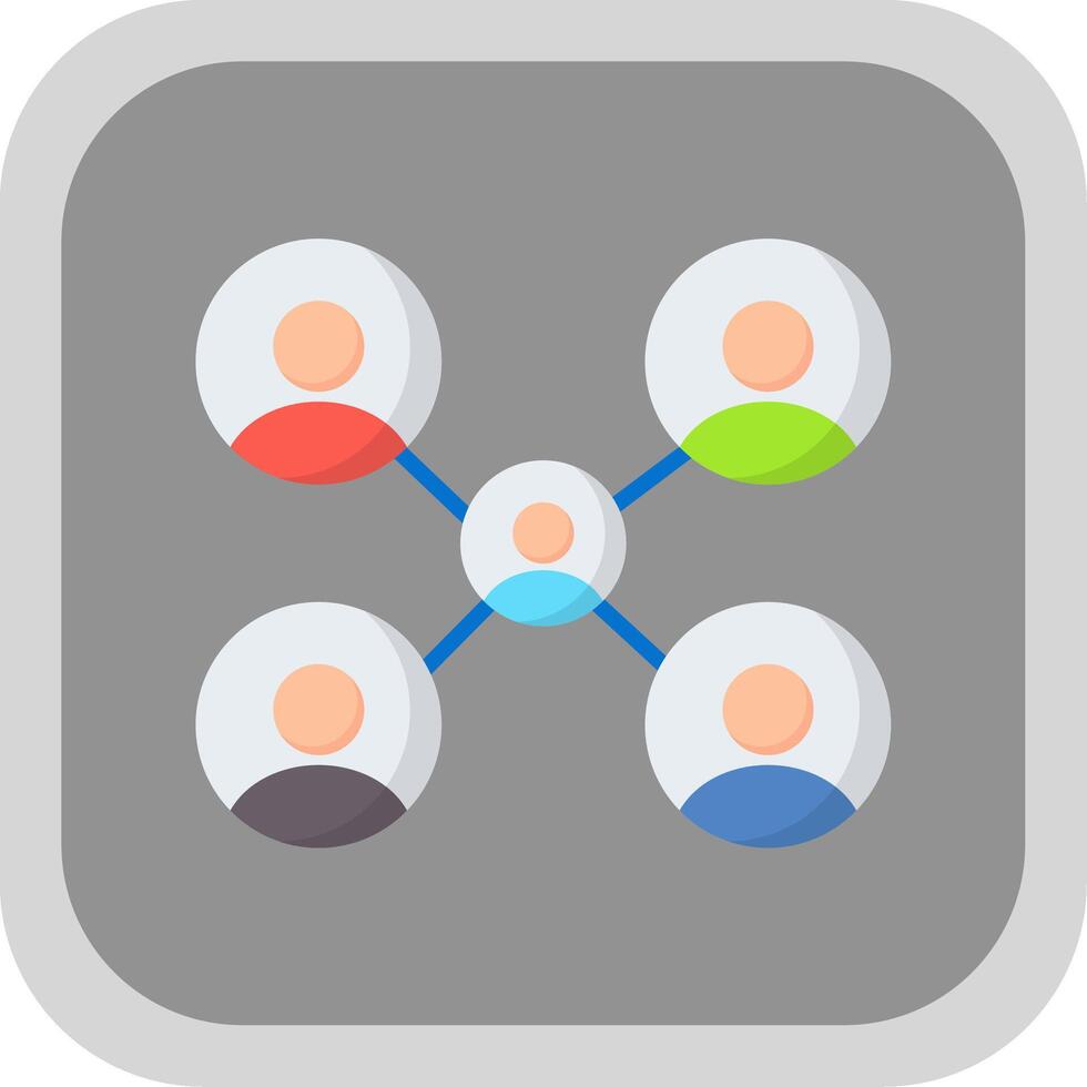Networking Flat round corner Icon Design vector