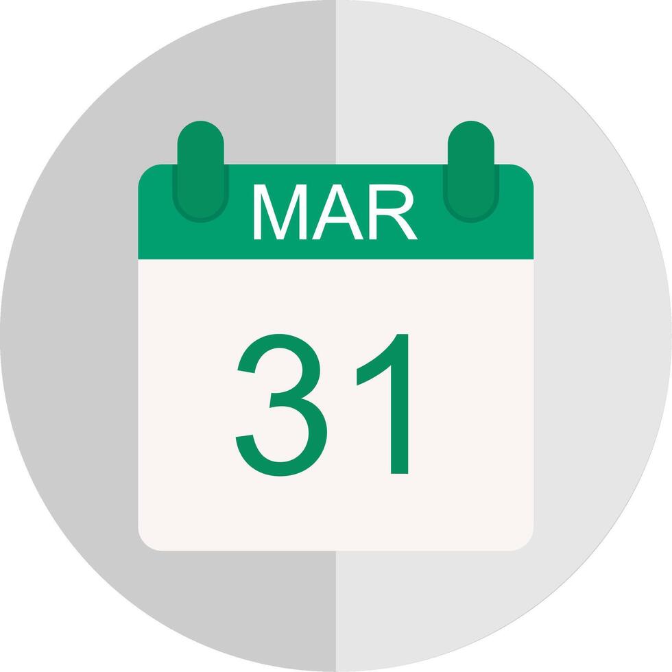 March Flat Scale Icon Design vector